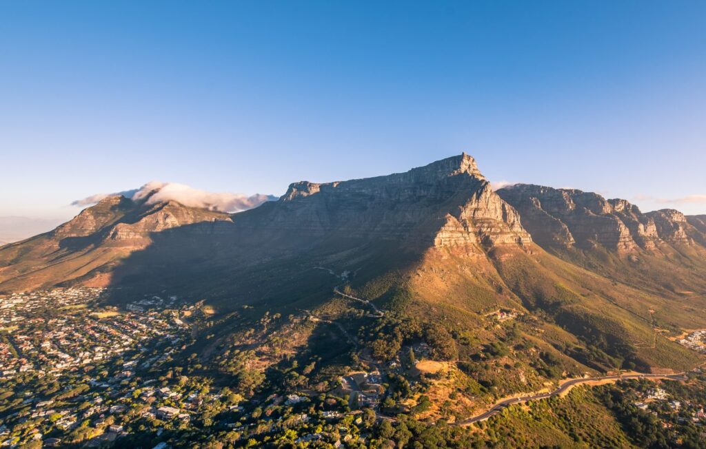 Panorama Of Table Mountain At The End Of The Afternoon